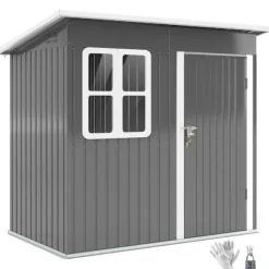 Rootz Garden Shed - Garden House - Outdoor Storage - Låsbar stålstruktur - 221 cm x 133 cm x 190 cm