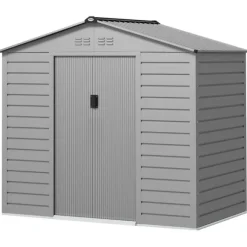 Rootz Garden Tool Shed - Stålförvaring - Låsbar förvaring - Vattentät och ventilerad - 213 cm x 131 cm x 192 cm
