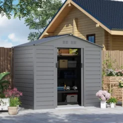 Rootz Garden Tool Shed - Stålförvaring - Låsbar förvaring - Vattentät och ventilerad - 213 cm x 131 cm x 192 cm