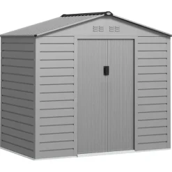 Rootz Garden Tool Shed - Stålförvaring - Låsbar förvaring - Vattentät och ventilerad - 213 cm x 131 cm x 192 cm