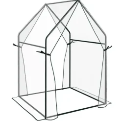 Rootz Greenhouse - Cold Frame Greenhouse - Film Greenhouse - Mini Greenhouse - Stål - Plast - Transparent + Svart - 90 cm x 90 cm x 145 cm