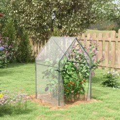 Rootz Greenhouse - Cold Frame Greenhouse - Film Greenhouse - Mini Greenhouse - Stål - Plast - Transparent + Svart - 90 cm x 90 cm x 145 cm