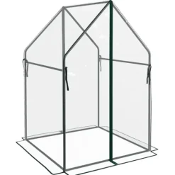 Rootz Greenhouse - Cold Frame Greenhouse - Film Greenhouse - Mini Greenhouse - Stål - Plast - Transparent + Svart - 90 cm x 90 cm x 145 cm