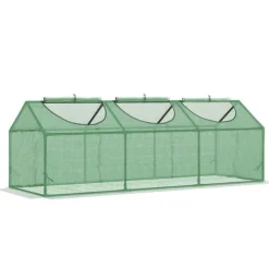 Rootz Greenhouse - Väderbeständig - Roll Up Windows - Grön - 180cm x 60cm x 60cm