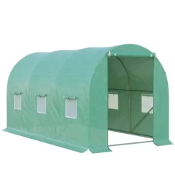 Rootz Greenhouse - Walk-in Växthus - Folieväxthus - Tomatväxthus - Folietunnel - Grön - 395 X 195 X 190 Cm