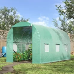 Rootz Greenhouse - Walk-in Växthus - Folieväxthus - Tomatväxthus - Folietunnel - Grön - 395 X 195 X 190 Cm