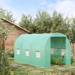 Rootz Greenhouse - Walk-in Växthus - Folieväxthus - Tomatväxthus - Folietunnel - Grön - 395 X 195 X 190 Cm