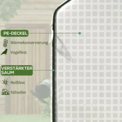 Rootz Greenhouse Film Cover - UV -skyddad ersättning tarp - tårbeständig plast - 140x73x190cm vit