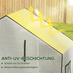 Rootz Greenhouse Film Cover - UV -skyddad ersättning tarp - tårbeständig plast - 140x73x190cm vit