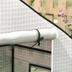 Rootz Greenhouse Film Cover - UV -skyddad ersättning tarp - tårbeständig plast - 140x73x190cm vit