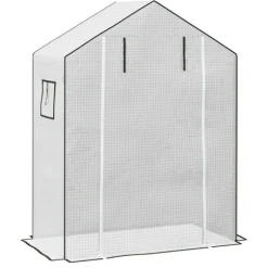 Rootz Greenhouse Film Cover - UV -skyddad ersättning tarp - tårbeständig plast - 140x73x190cm vit