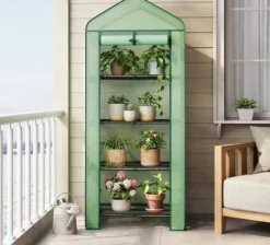 Rootz Greenhouse With Rollers - Foil Shelter - Plant Grow House - Skyddar från UV & Frost - 70x163x50cm, grönt, svart