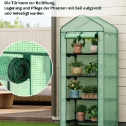 Rootz Greenhouse With Rollers - Foil Shelter - Plant Grow House - Skyddar från UV & Frost - 70x163x50cm, grönt, svart