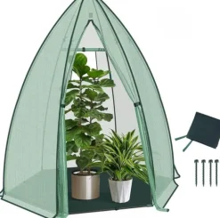 Rootz Growhouse - Plant House - Greenhouse - Winter Protection - 130 GSM PE - 160x180x160cm - Transparent, grön