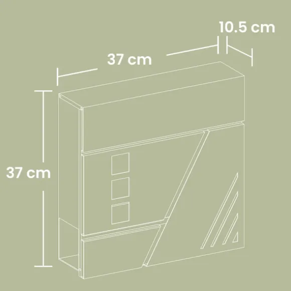 Rootz Mailbox - Letter Holder - Mail Shelter - Weather Protection - Rostfritt stål - 37 cm x 10,5 cm x 37 cm - Silverantracit