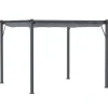 Rootz Pergola - Pergola Med Skjuttak - Aluminium - Polyester - Trädgård - Terrass - Balkong - Kolgrå - Mörkgrå - 300 x 300 x 223 cm