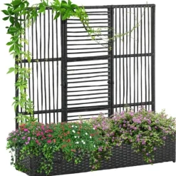 Rootz Plant Kruka - Blomlåda - Planteringskärl med spaljé - Väderbeständig PE-harts och stål - 103cm x 103cm x 29cm - Enkel montering - Snygg & funkti | CDON