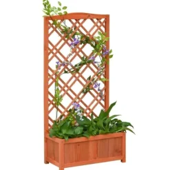 Rootz Planteringslåda - Upphöjd säng - Blomsterställ - Granträ - Gul - 60 x 30 x 122,5 cm