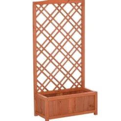 Rootz Planteringslåda - Upphöjd säng - Blomsterställ - Granträ - Gul - 60 x 30 x 122,5 cm