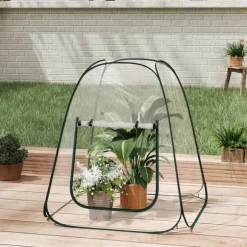 Rootz Pop -Up Greenhouse - Winter Protection Tent - Mini Transparent Hibernation - Easy Setup - Stöder växttillväxt - 70x70x80 cm