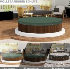 Rootz Premium Poolskydd - Poolskydd - Poolpresenning - Hållbar, UV- och algskydd, Skräpskydd - Flera storlekar (305 cm till 610 cm diameter)