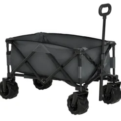 Rootz Transportvagn - Trädgårdsvagn - Strandvagn - Teleskophandtag - Justerbart handtag - Metall - Oxford - Mörkgrå - 108 x 53 x 59-89 cm