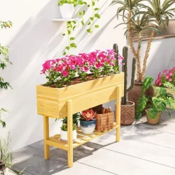 Rootz träblommor - Upphöjd planterare - Garden Bed - Fleece foder - Hälsosam jord - 100 x 30 x 70,5 cm