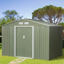 Rootz Trädgårdsbod - Verktygsskjul - Korrugerat stål - Ljusgrön - 2,77 x 1,95 x 1,92 cm
