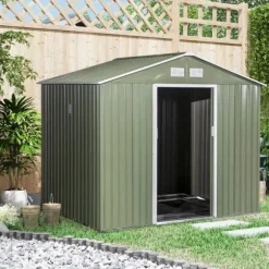 Rootz Trädgårdsbod - Verktygsskjul - Korrugerat stål - Ljusgrön - 2,77 x 1,95 x 1,92 cm