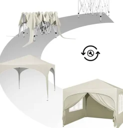 Rootz Ultimate Outdoor Gazebo - Väderbeständig paviljong - Eventtält - Stark metallram - UV- och regnskydd - Enkel installation - 3x3m