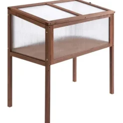 Rootz Upphöjd säng - Odlingsbord - Örtbädd - Växtlåda för trädgården - Balkong och uteplats - Granträ - PC Board - Brun - 90 x 50 x 93 cm