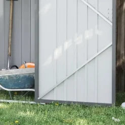 Rootz Verktygsskjul - Trädgårdsredskapsskjul - Kompakt skjul - Verktygsskjul i metall - Grå - 100 x 103 x 160 cm