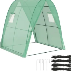 Rootz välvt växthus - folie tomathus - bärbart växtskydd - stabilitet och optimal ventilation - 1,8 x 1,8 x 2 m