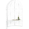 Roséarbåge - Rosie - Halv pavilion - Trädgårdbänk - Vit - Elegant design
