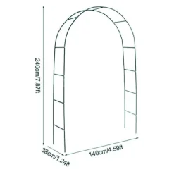 Rosenbåge i grön metall 240 x 140cm