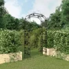 Rosenbåge i svart stål - Stabil och mångsidig trädgårdsdekoration | Storlek: 116x45x240 cm | Färg: Svart