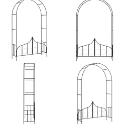 Rosenbåge med grind svart 138x40x238 cm järn - Trädgårdsbåge - Rosenbåge - Home & Living