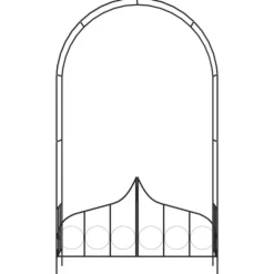Rosenbåge med grind svart 138x40x238 cm järn - Trädgårdsbåge - Rosenbåge - Home & Living