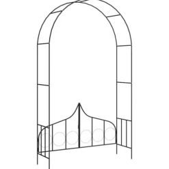 Rosenbåge med grind svart 138x40x238 cm järn - Trädgårdsbåge - Rosenbåge - Home & Living