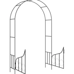 Rosenbåge med grind svart 138x40x238 cm järn - Trädgårdsbåge - Rosenbåge - Home & Living