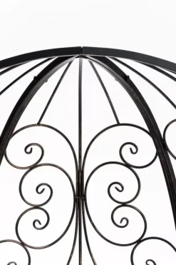 Rosie Half Gazebo with Bench - Bronze Metal Garden Trellis Arbour - 178cm Height