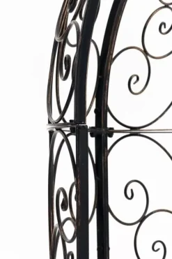 Rosie Half Gazebo with Bench - Bronze Metal Garden Trellis Arbour - 178cm Height