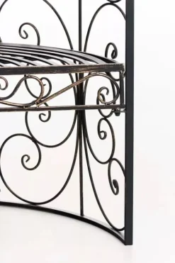 Rosie Half Gazebo with Bench - Bronze Metal Garden Trellis Arbour - 178cm Height