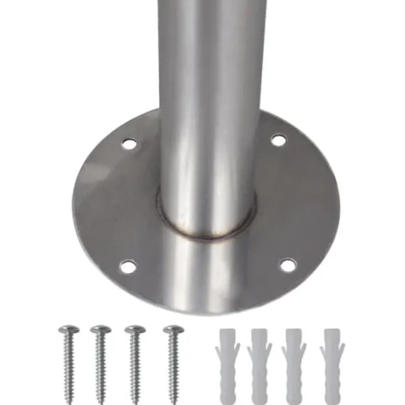 Rostfri brevlåda på stativ med smart lock och tidningshållare | Färg: Silver | Storlek: Standard