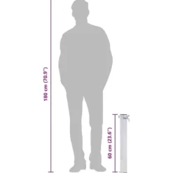 Rostfri vattenpost 60 cm - Fyrkantig trädgårdskran med krok | Färg: Rostfritt stål | Storlek: 60 cm
