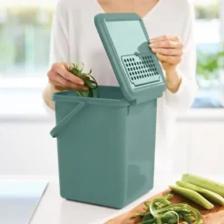 Rotho Bio 9L komposthink med kolfilter - Mörkgrön