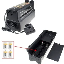 Rått- och musfälla - Elektronisk fälla - 7000 V elstöt - 220 V 60 Hz, nätadapter 6 V/1 A - Plast - 27,5×11,9×12,5 cm - Svart