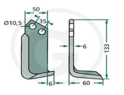 Rättvinklad köttkniv
