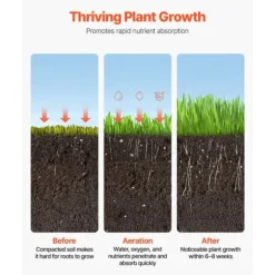 Rullande Gräsmatta Aerator 18, Tungt Manuell, Svart, Hög hållbarhet, Optimal Gräshälsa