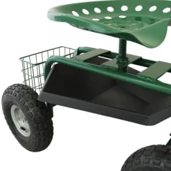 Rullande Trädgårdsvagn Stol Tung Belastningskapacitet, Svängbar - Perfekt för Trädgårdsarbete, Landskapsarbete, ogräsrensning och Arbete Utomhus